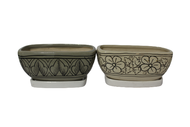 Flat Pot With Tray